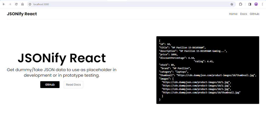 JSONify React App